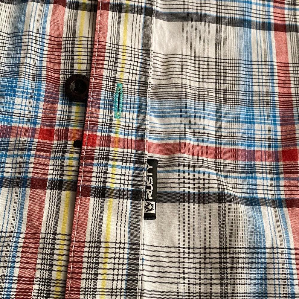 Rusty Plaid Button Down Shirt - image 3